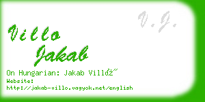 villo jakab business card